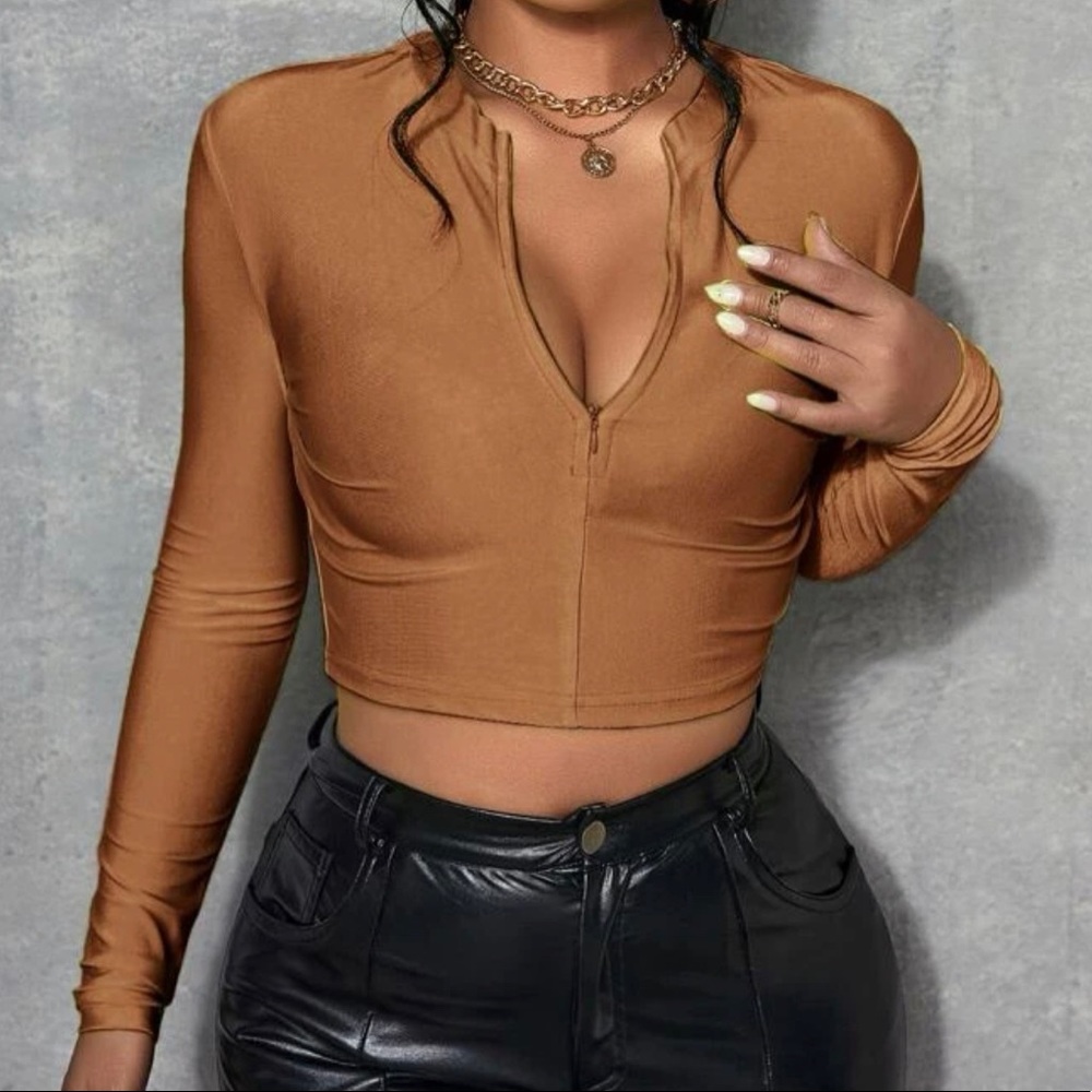 NEW! Mocha Crop Top